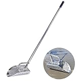 Plutohiker Sand Scoop for Metal Detecting, Long Handle Stainless Steel Shovel Scoop for Adults, for Treasure Hunting, for Beach,Diving, Rust-Proof, Handheld with Removable Design