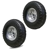 TMZ® 2X 10"Inch Pneumatic Truck Trolley Sack Replacement Wheel Barrow Tyres Garden