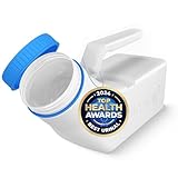 Urinals for Men Glow in The Dark Lid by Tilcare (1 Pack) - 32oz/1000mL Thick Plastic Mens Bedpan Bottle with Screw-on Lid - Spill Proof Urinary Chamber - Male Portable Travel Pee Bottles