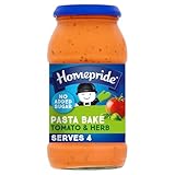 Homepride No Added Sugar Creamy Tomato & Herb Pasta Bake Sauce, 485 g Jar (Pack of 1)