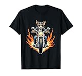 Funny Rat Terrier Dog Riding a Motorcycle Rat Terrier Lovers T-Shirt