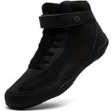 Mufanton Wrestling Shoes for Men Boxing Shoes for Fighting Non-Slip Robust Training Powerlifting Bodybuilding Boots Weightlifting,Black,UK9.5