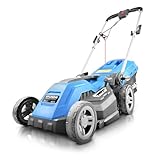 Hyundai 15'' / 38cm 1600w Electric Lawnmower with Rear Roller with Mulching Feature 40 Litre Collection Bag and 5 Cutting Heights with 10m Power Cable