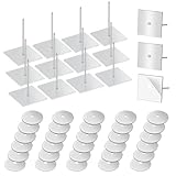50 Sets 50mm Self Stick Insulation Pins 0.95 Inch Self Locking Washer Round Aluminum Insulation Hangers Cap Washers Stick Pins for Foam Board Wall Floor Ceiling
