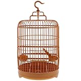 UKCOCO Small Bird Cage Round Bird Cage- Hanging with Feeder, Birdcages with 2 Feeding Cups Bird Keeping Cage for Birds Parrot Parakeets Outdoor Indoor