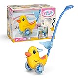 BABY born Push-Along Berta - Doll ride on toy with adjustable handlebar & rattling wheels - Fits 36cm & 43cm Dolls - Premium accessory for Children Aged 3+, Gelb