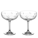 DIAMANTE Frederik Bagger Gatsby Saucers - Set of 2 Champagne Saucer Coupes (Clear)