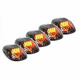 Riloer 5pcs Car LED Exterior Roof Lights, Smoke Lens Roof Cab Marker Lights Running Lights Clearance Lights Compatible with Dodge Ram 1500 2500 3500 4500 2003-2019