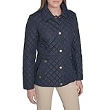 Tommy Hilfiger Women's Zip Up Long Sleeve Quilted Jacket, Navy, S