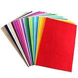Pack of 20 A4 Felt Fabric Sheets for Arts and Crafts, Assorted Colours