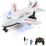 AUTOMP RC Plane Toy - Remote Control Aeroplane Toy with LED Flashing Lights, Indoor & Outdoor Toys Runs on Ground, Birthday Gift for Kids Ages 6+