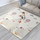 scoosh Foldable Activity Mat - Double-Sided, Reversible, Waterproof, Ideal for Playtime, Picnics, and Quality Family Bonding - Premium Quality Outdoor & Indoor Mat (150 x 200 cm, Mountains & Cars)