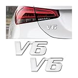 JNNJ 2PCS 3D Badge Stickers Emblem, Metal Emblem Fender Trunk Badge Sticker, Car Side Fender Letter Nameplate Logo, Vehicle Exterior Decoration Replacement Universal for Truck, SUV, Van(V6)