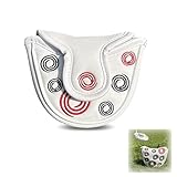 Mallet Putter Headcover, Golf Putter Head Covers with Premium Design, 13cm x 12cm x 4cm, White, Ideal for Odyssey 2 Ball Putters Cover, Travel and Golf Course Use