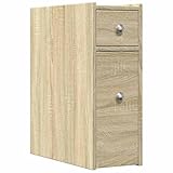 vidaXL Narrow Bathroom Cupboard - Slim Sonoma Oak Engineered Wood Cabinet with Wheels - 21.5x50x60 cm - Ample Storage