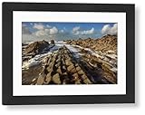 Widemouth Bay Framed Print: Atlantic Surf on Cornwall's Rocky Shore - Modern Frame 22"x18" (58x48cm) (20164243)