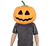 MatGui Halloween Plush Pumpkin Head Mask Mascot Costumes Adult Cartoon Costumes Yellow, Orange