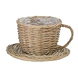 Wickerfield Wicker Teacup Planter Wedding Decoration Decorative Basket Personalised Gift Basket