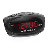 Westclox Super-Loud LED Electric Alarm Clock, Black, Standard