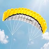 Kwasyo 2.5m Deux Ligne Parapente Cerf-Volant avec Manette 30m,Cerf-Volant pour Le Sport en Plage,Jeux de Plein air dans Le Jardin