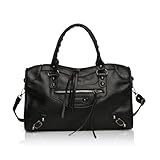 Crossbody Tote Bag for Women – Rivet Studded Hobo Shoulder Purse, Trendy Goth Work Boston Bag, Black, Tote Handbags