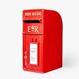 Assorted Collections Pole Mounted Post Box – ER Mail Box with Lock, Cast Iron Post Office Style Box, Wall Mount or Pillar Mount, Durable & Lockable Postage Box (Red)