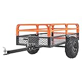 VEVOR Heavy Duty Steel ATV Dump Trailer, 1500-Pound Load Capacity 15 Cubic Feet, Tow Behind Dump Cart Garden Trailer, with Removable Sides and 2 Tires, for Mowers, Tractors, ATV, UTV