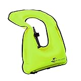 FORWEWAY Inflatable Snorkel Vest Kayak Swimming Vest for Adults Snorkel Vests Inflatable Buoyancy Vest for Snorkeling Water Sports Beginner Adults-Only (Green)