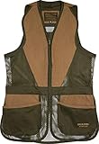 JACK PYKE Men’s Skeet Vest – Clay Pigeon Shooting Waistcoat with Breathable Mesh, Suede Trim & Multi Pockets – Lightweight Outdoor Hunting Jacket, Green Large