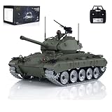 TOUCAN RC HOBBY Tongde 1/16 Remote Control Tank M24 Chaffee Infrared Metal Upgraded Wheeled Recoil Barrel Gun Barrel Telescopic Original Spray Paint Toy