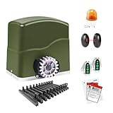 TOPENS RK700T Automatic Sliding Gate Opener Rack Drive Electric Gate Motor for Heavy Driveway Slide Gates Up to 700kg, Security Gate Operator AC Powered with Gear Rack, Beacon and Photo Sensor