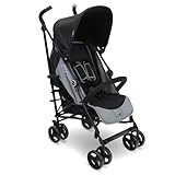 My Babiie MB02 Stroller - from Birth to 4 Years (22kg), Lightweight & Compact Umbrella Fold, Travel Buggy for Toddlers - Black & Grey