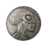 Kocreat COPY 1937 U.S Hobo Coin - E.T Alien & Bull Silver plated REPLICA Morgan Dollar Souvenir Coin Challenge Coin Lucky Coin