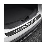 Car Carbon Fiber Rear Bumper Protector Strip for Nissan Micra，Auto Rear Trunk Door Sill Guard Sticker Plate Accessories