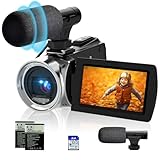 ISHARE Video Camera 4K 48MP Camcorder,Digital YouTube Vlogging Camera Recorder 270° Degrees Flip Screen with 2 Batteries and a 32G SD card