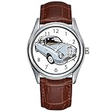 Men Watch Casual Waterproof Quartz Watches Clock Date Classic Business Brown Leather Christmas Wristwatch Nissan Figaro Lapiz Grey Watches, Brown, commercial