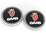 fibhyrtingy Car Logo Front Grill Emblem Badge Hood Trunk Rear Logo Badge Emblem Compatible with 03-10 Saab 9-3 9-5 93 95 Car Accessories (Black)
