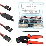 30 Sets Servo Connector Male Female Plug Crimp Pin Cable Kit Compatible with Futaba JR Hitec Spektrum RC Connectors (with Crimping Tool)