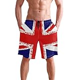 Union Jack London Flag UK Board Shorts Quick Dry Swim Trunks Beach Swimwear Multicoloured