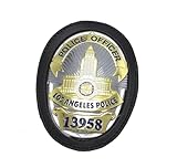 DOGOZ US Los Angeles Police Officer Badge with Inlaid Leather Case,Costume Decoration Prop