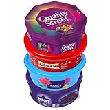Oscanoltd 4 x Chocolate Tubs ASSORTED PACK 1 EACH Of Celebrations, Heroes, Roses, Quality Street Chocolate Sharing Tub Perfect For Any Occasion Ideal Gifts