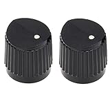 Musiclily Pro Universal Fitting Inch/Metric Size Plastic Bevel Top Knobs for Guitar or Bass Steinberger Style, Black (Set of 2)