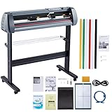 CREWORKS 34" Vinyl Cutter with Stand, Vinyl Plotter Cutter with Digital Controls, Sticker Cutting Plotter Printer Machine for T-Shirt Decal Banner, 31.5ips Cutting Speed, with SignMaster Software