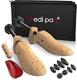 Medipaq Set of 2 Premium Pine Shoe Stretchers – UK Size 7-12 – Wooden Shoe Trees for Men with Cedar Balls & Storage Bag