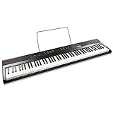 RockJam 88 Key Digital Piano with Full Size Semi-Weighted Keys, Power Supply, Sheet Music Stand, Piano Note Stickers & Simply Piano Lessons