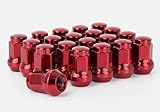 TITAN NUTS M12x1.5 Wheel Nuts - Compatible with Ford Focus inc ST and RS - RED - 17 Hex - 60 Degree Taper