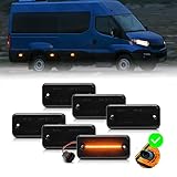 njssjd 6Pcs 12-24V LED Side Marker Clearance Lights For Minibus Van 2006-up F.iat Ducato Citroen Jumper Relay Peugeot Boxer I'veco Daily Smoked Lens Led Sidemarker Truck Parking City Light