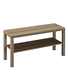 URBNLIVING 2 Tier TV Bench Entertainment Media Stand Cabinet Wooden Storage Display Unit Center Shelf, Modern TV Console Table for Living Room Bedroom - Oak, H45cm x W90cm x D30cm