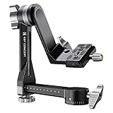 K&F Concept Professional Gimbal Head Heavy Duty Metal 360 Degree Panoramic Tripod Head with Standard 1/4'' Quick Release Plate and Bubble Level for Digital SLR Cameras Up to 20KG