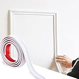 TPE Self-Adhesive Wall Moulding Panels Kit - 1.26" x 9.84 Ft Peel and Stick Wall Trim for Chair Rail, Mirror Frames, Wall Protection, and DIY Home Decoration